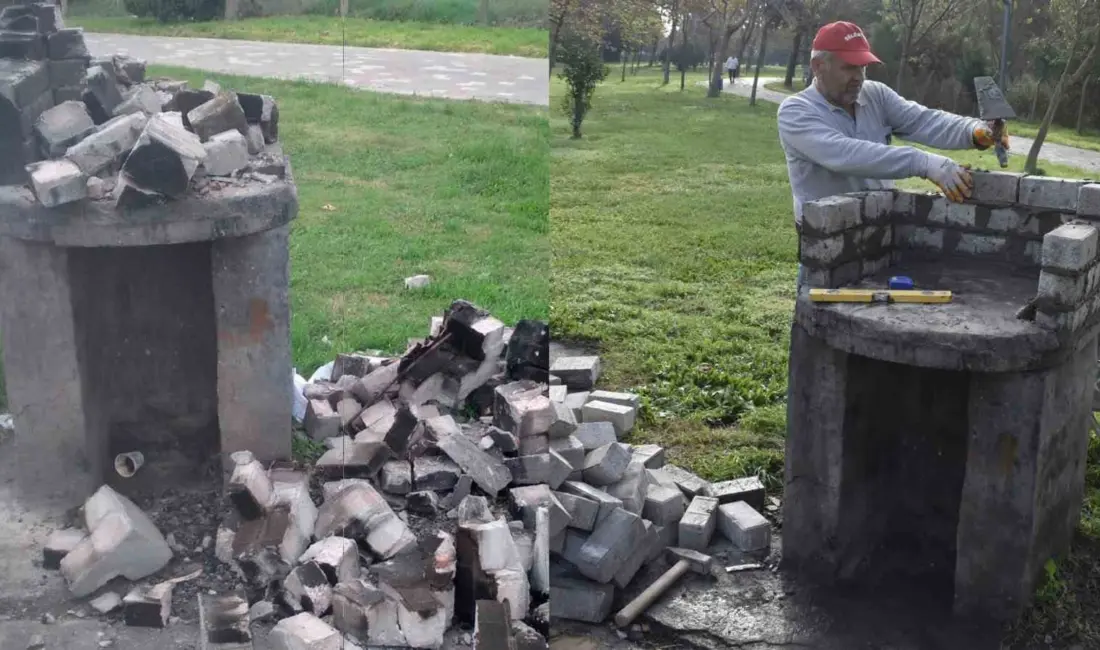 Karacabey Belediyesi Park ve Bahçeler Müdürlüğü ekipleri, Atatürk Kültür Parkı’nda