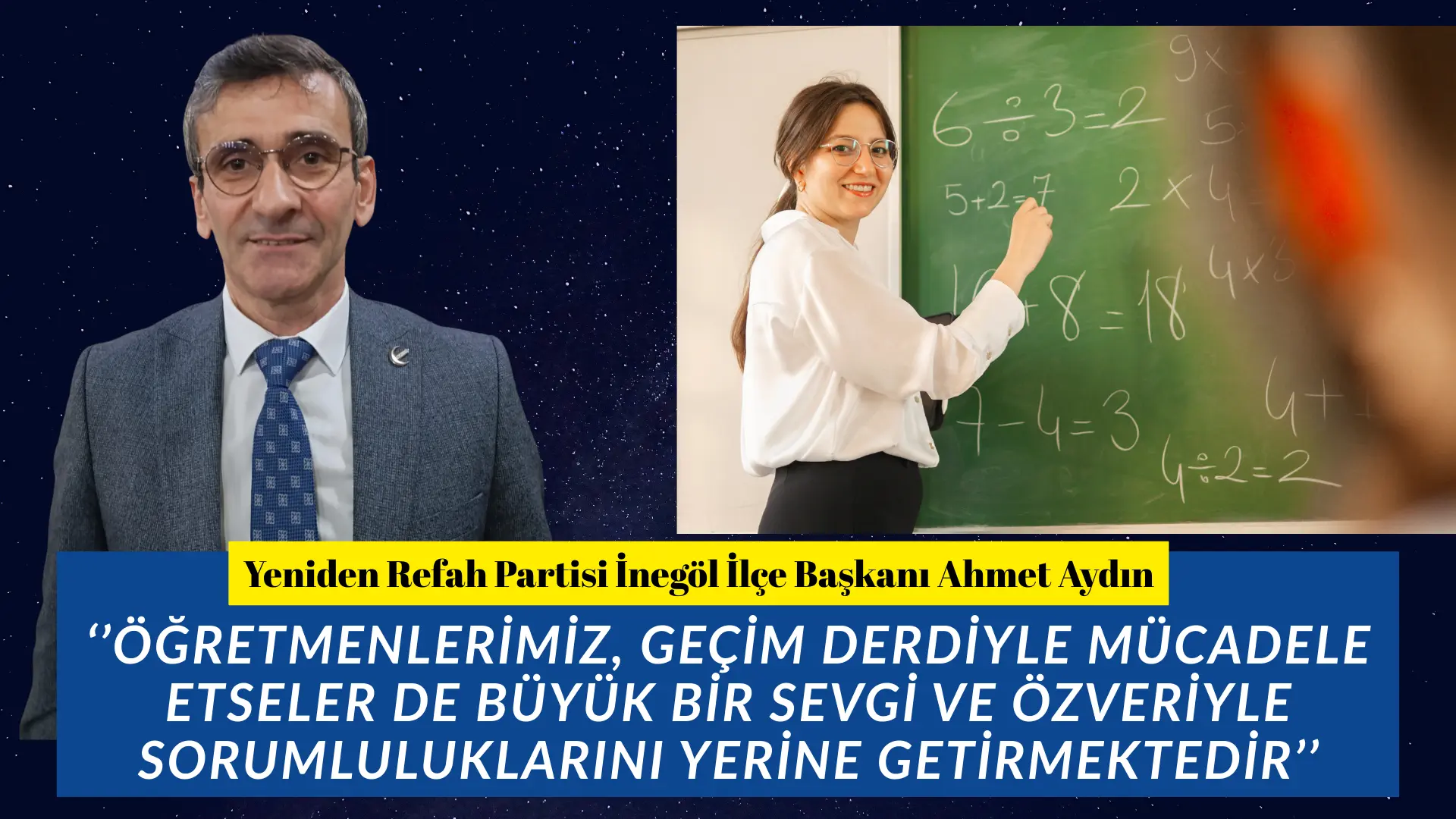 Yeniden Refah Partisi İnegöl İlçe Başkanı Ahmet Aydın, 24 Kasım