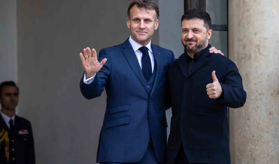 Ukrayna Devlet Başkanı Vladimir Zelenskiy ve Fransa Cumhurbaşkanı Emmanuel Macron,