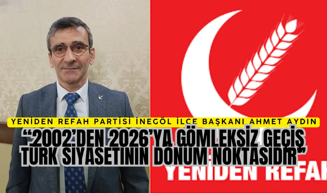 Yeniden Refah Partisi İnegöl İlçe Başkanı Ahmet Aydın, düzenlediği basın