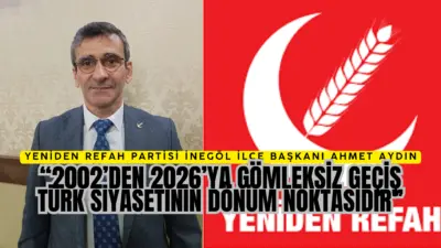 Yeniden Refah Partisi İnegöl İlçe Başkanı Ahmet Aydın, düzenlediği basın