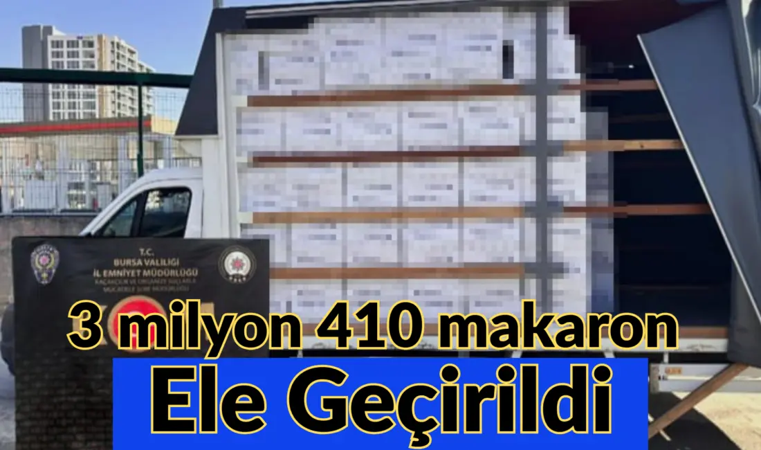 Bursa Emniyet Müdürlüğü ekiplerince düzenlenen operasyonda 3 milyon 410 bin