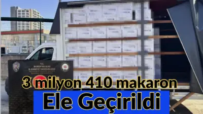 Bursa Emniyet Müdürlüğü ekiplerince düzenlenen operasyonda 3 milyon 410 bin