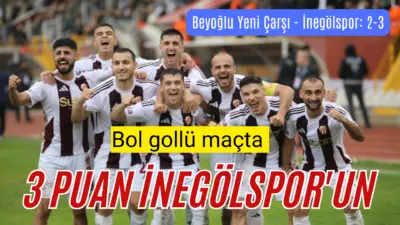 İnegölspor bugün çıktığı Istanbul deplasmanından 3 puanla dönüyor. Beyoğlu Yeni