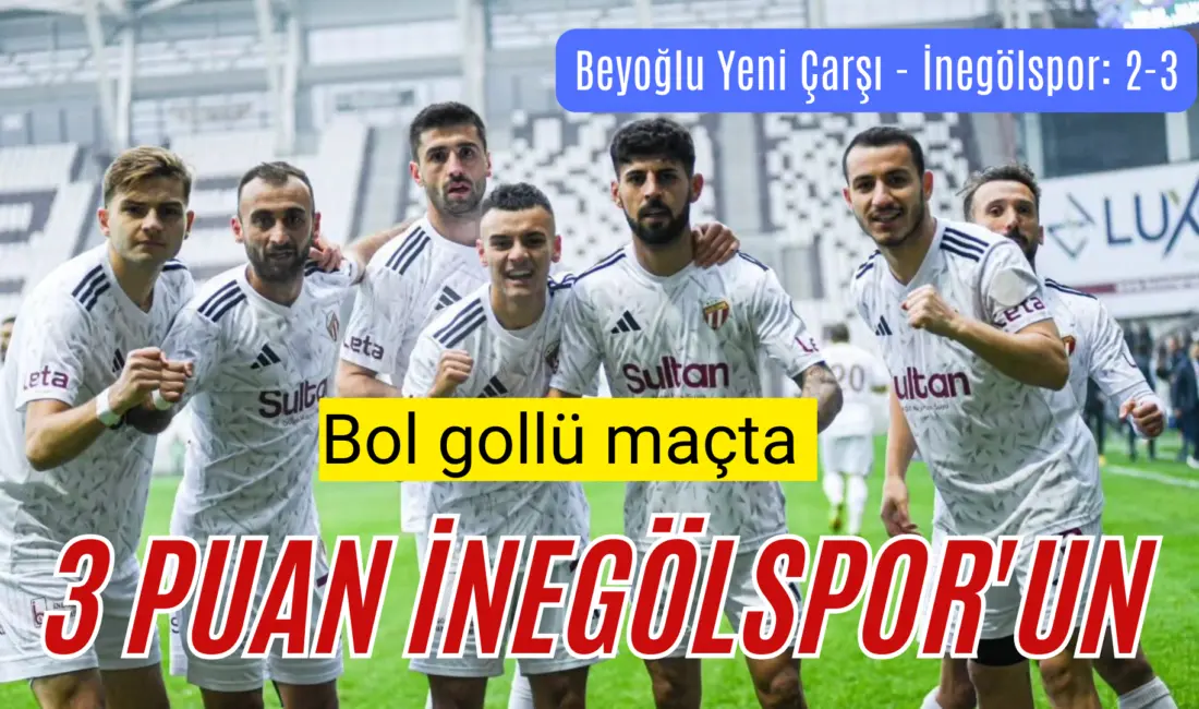 İnegölspor bugün çıktığı Istanbul deplasmanından 3 puanla dönüyor. Beyoğlu Yeni