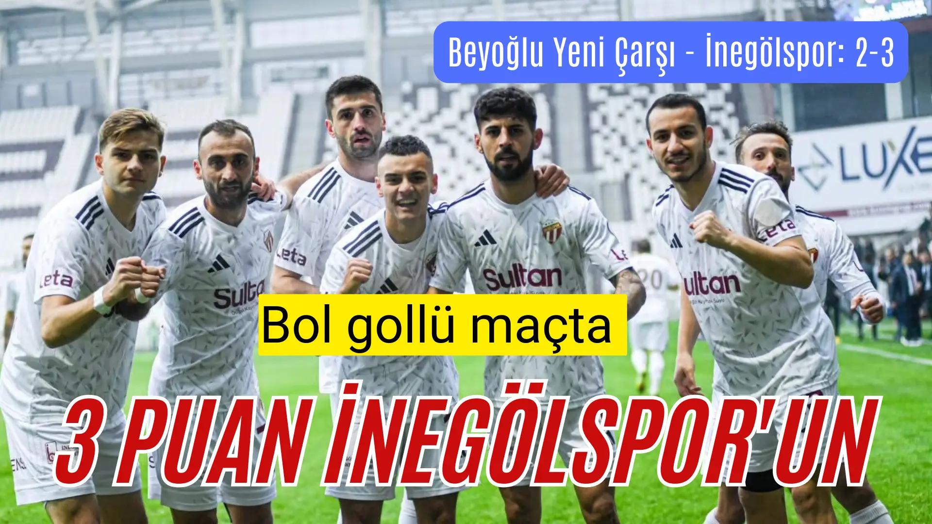 İnegölspor bugün çıktığı Istanbul deplasmanından 3 puanla dönüyor. Beyoğlu Yeni
