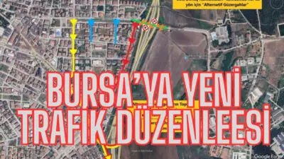 Bursa’da Görükle bağlantı kavşağında yoğunluğu azaltmak amacıyla Doğu-Batı yönünde sola