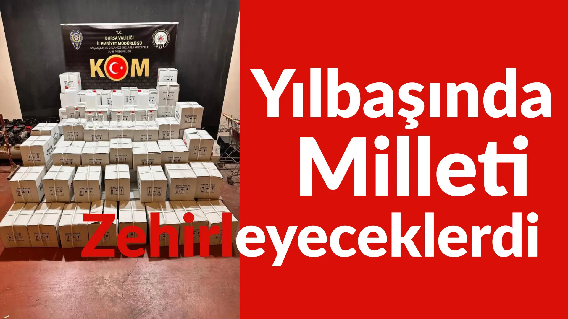 Bursa’da polis ekipleri tarafından düzenlenen operasyonda sahte içki yapımında kullanılan