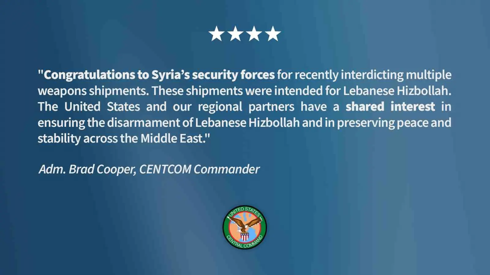 ABD Merkez Kuvvetleri Komutanlığı (CENTCOM) Komutanı Amiral Brad Cooper, “Suriye