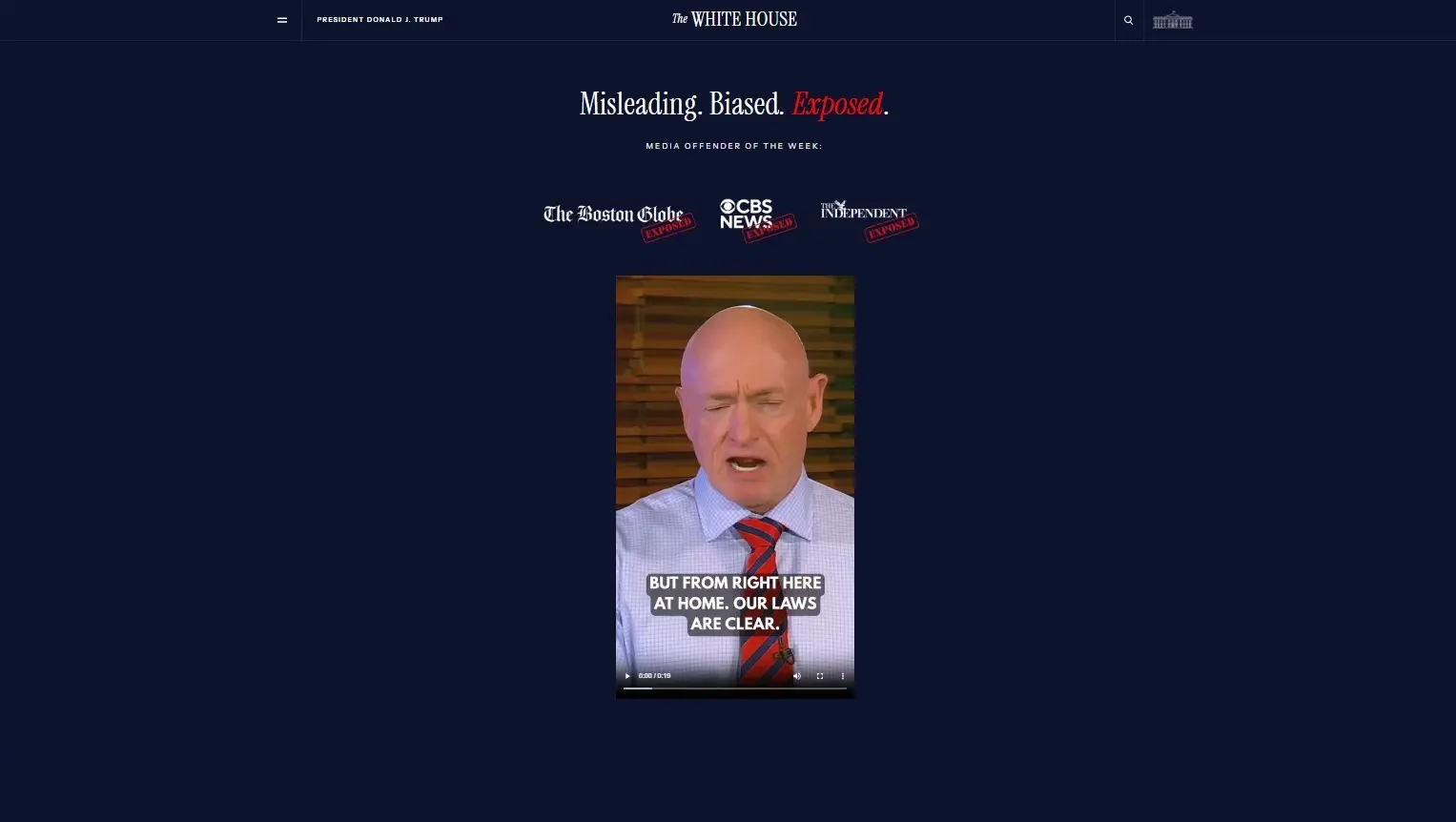 Beyaz Saray, resmi internet sayfasına yeni bir başlık ekleyerek “medya