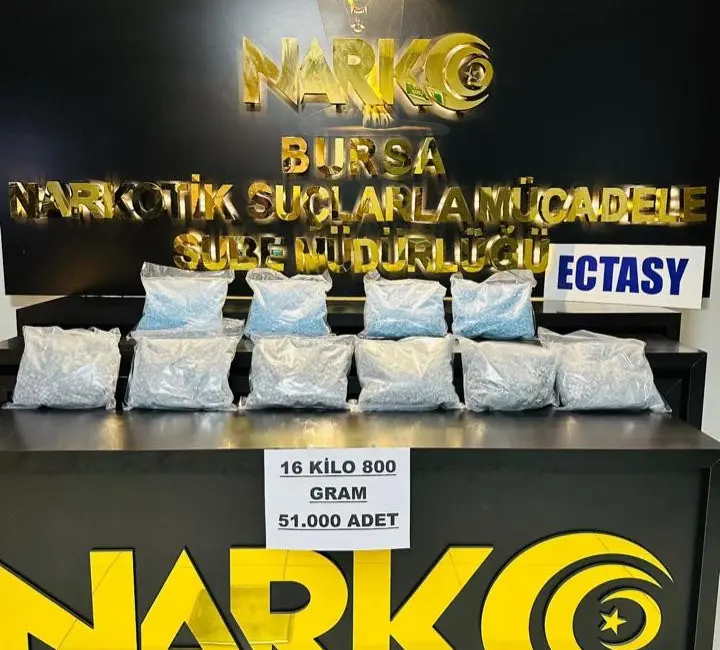 Bursa Emniyet Müdürlüğü Narkotik Suçlarla Mücadele Şube Müdürlüğü ekipleri, uyuşturucu