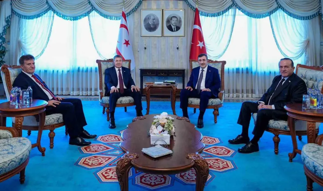 Cumhurbaşkanı Yardımcısı Cevdet Yılmaz KKTC Başbakanı Ünal Üstel’i Cumhurbaşkanı Yardımcılığı