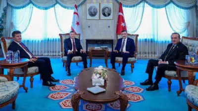 Cumhurbaşkanı Yardımcısı Cevdet Yılmaz KKTC Başbakanı Ünal Üstel’i Cumhurbaşkanı Yardımcılığı