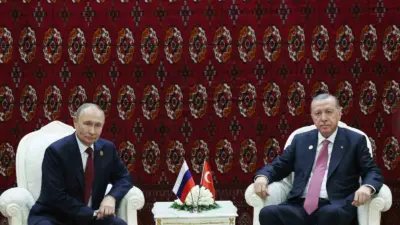 Cumhurbaşkanı Recep Tayyip Erdoğan, Türkmenistan’ın başkenti Aşkabat’ta Rusya Devlet Başkanı