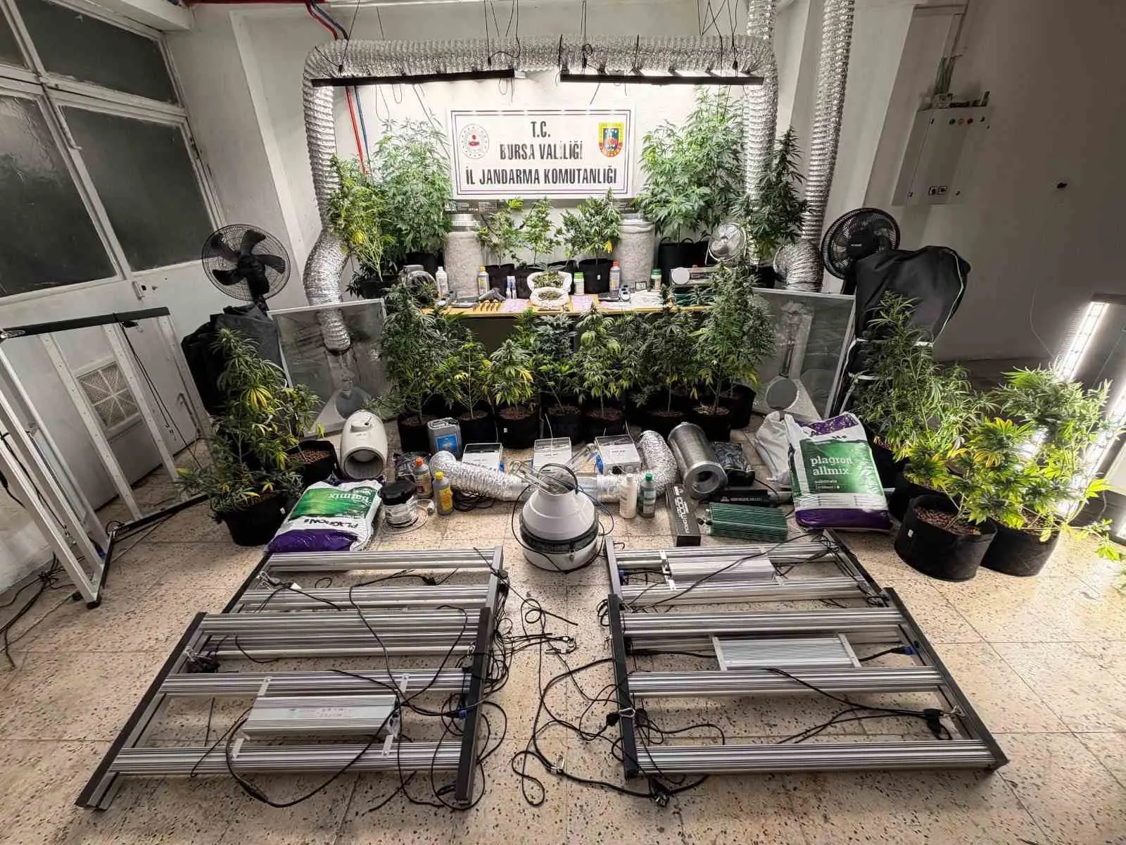 Bursa’nın Nilüfer ilçesinde evini uyuşturucu imalathanesine çeviren şahıs jandarma operasyonuyla