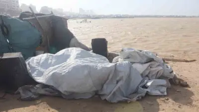 Gazze Şeridi’nde etkili olan şiddetli rüzgar ve sağanak yağış, İsrail