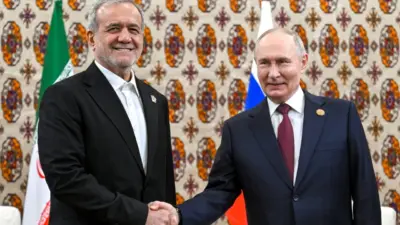 İran Cumhurbaşkanı Mesud Pezeşkiyan, Türkmenistan’da Rusya Devlet Başkanı Vladimir Putin