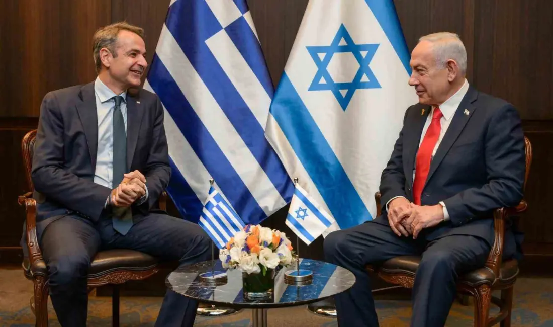 İsrail Başbakanı Binyamin Netanyahu, Yunanistan Başbakanı Kiryakos Miçotakis ve Güney