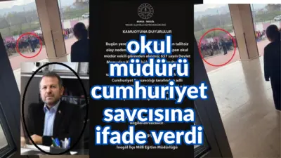 Bursa’nın İnegöl ilçesinde bayrak töreninde bir öğrenciyi itekleyerek darbeden okul