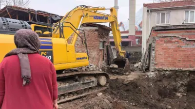 Bursa’nın İnegöl ilçesinde site inşaatı için yapılan temel kazısında tarihi