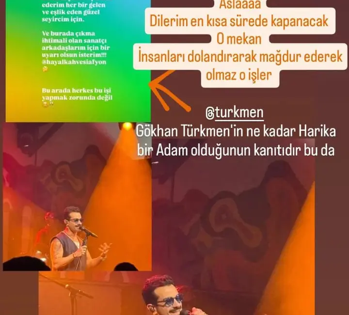 Afyonkarahisar’da bir eğlence merkezinde ünlü sanatçı Gökhan Türkmen’in konseri sonrası