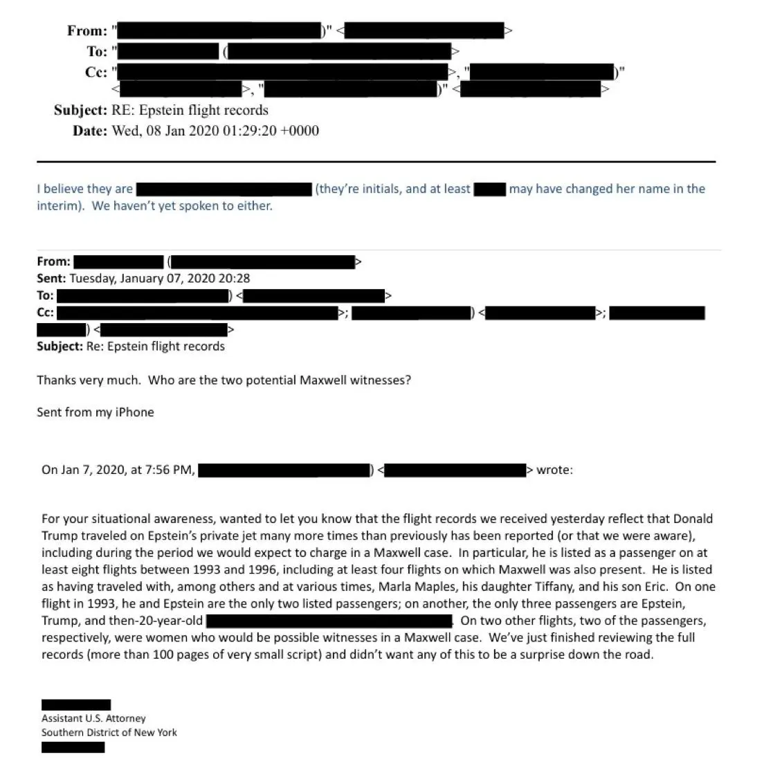 ABD Adalet Bakanlığı’nca yeni yayımlanan Epstein belgelerinde yer alan e-postaya