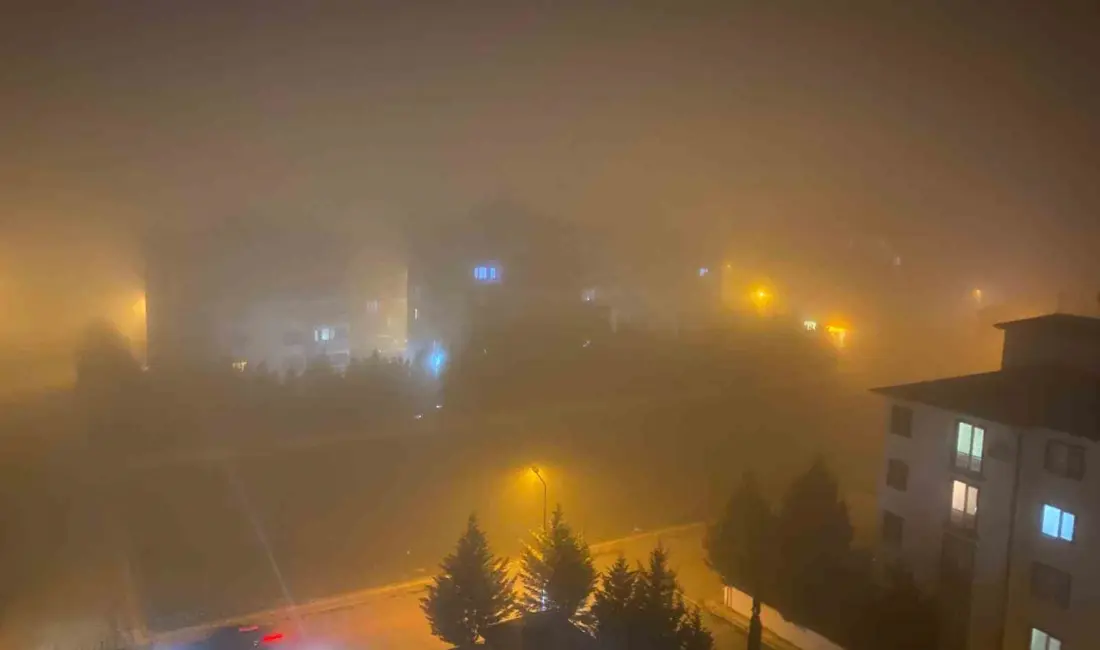 Bursa’nın Yenişehir ilçesinde akşam saatlerinde etkili olan yoğun sisten dolayı