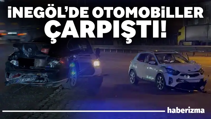 Bursa’nın İnegöl ilçesinde iki otomobilin çarpıştığı kazada, 1’i çocuk 3