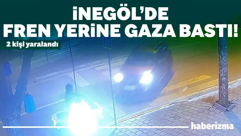 Bursa’nın İnegöl ilçesinde sürücüsünün fren yerine gaza bastığı otomobil kontrolden