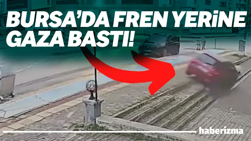 Bursa’nın Osmangazi ilçesinde direksiyon dersi sırasında sürücünün fren yerine gaza