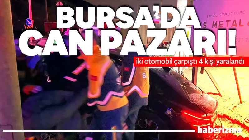 Bursa’nın Kestel ilçesinde iki otomobilin çarpışması sonucu meydana gelen trafik