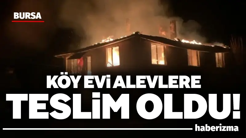 Bursa’nın Orhaneli ilçesinde bir köy evinde çıkan yangında alevler büyüdükçe