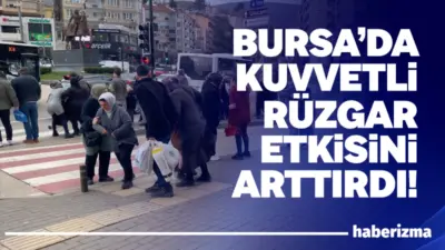 Bursa’da sabah saatlerinden itibaren etkisini göstermeye başlayan kuvvetli rüzgâr, kent