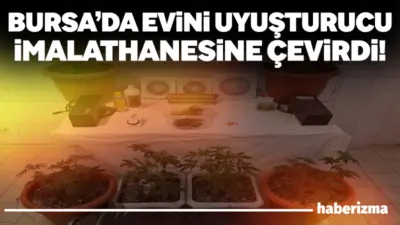 Bursa’nın Nilüfer ilçesinde evini uyuşturucu imalathanesine çeviren bir kişi jandarma