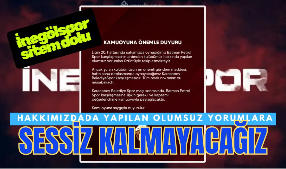 İnegölspor yönetimi sahasında konuk ettiği Batmanspor karşılaşması sonrasında İnegölspor yönetimine