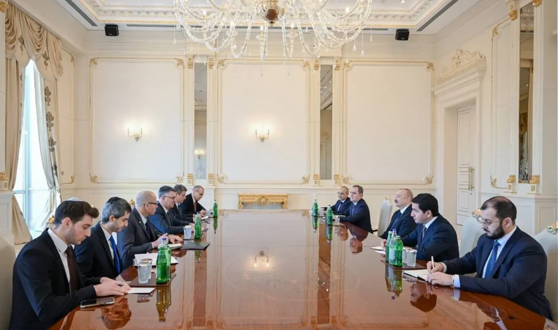 İsrail Dışişleri Bakanı Gideon Saar, Azerbaycan Cumhurbaşkanı İlham Aliyev tarafından