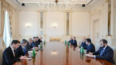 İsrail Dışişleri Bakanı Gideon Saar, Azerbaycan Cumhurbaşkanı İlham Aliyev tarafından