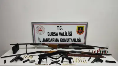 Bursa’nın İznik ilçesinde, jandarma tarafından yapılan operasyonda çok sayıda ruhsatsız