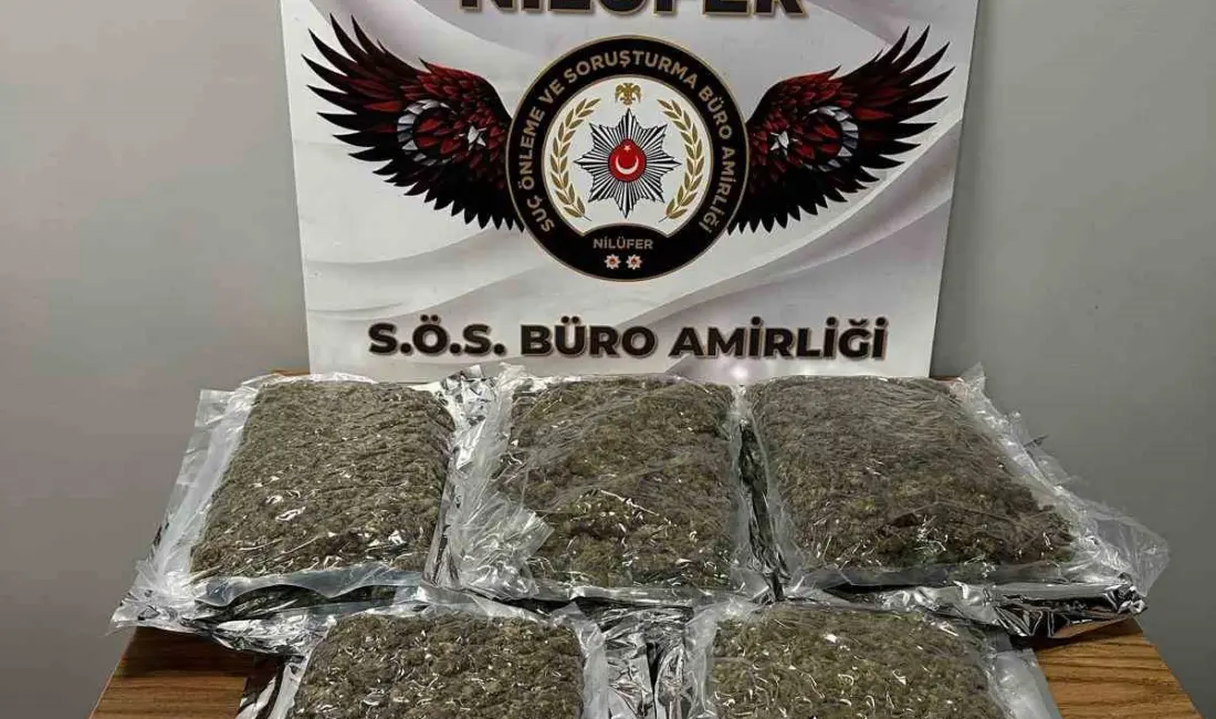Bursa’da Nilüfer İlçe Emniyet Müdürlüğü ekiplerince gerçekleştirilen operasyonda 3 kilo