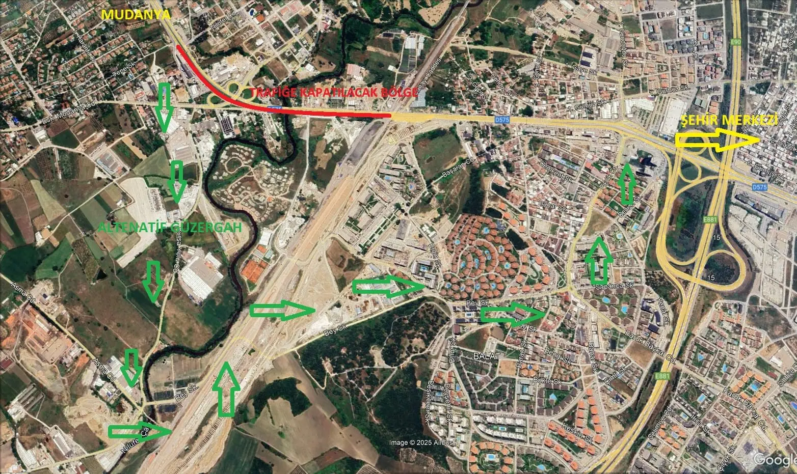 Bursa’da Nilüfer, Osmangazi ve Mudanya ilçelerini birbirine bağlayarak bölgedeki trafik