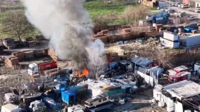 Bursa’nın İnegöl ilçesinde faaliyet gösteren bir geri dönüşüm (hurdacı) tesisinde