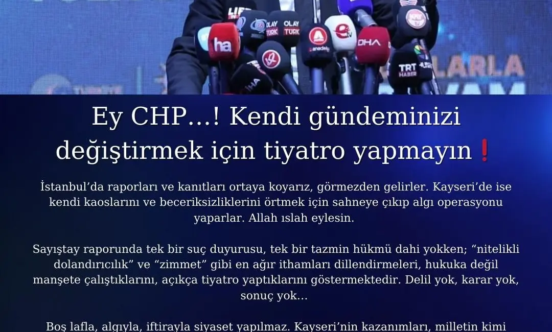 AK Parti Kayseri İl Başkanı Hüseyin Okandan, Cumhuriyet Halk Partisi