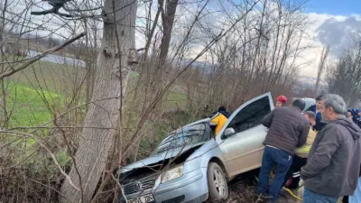 Bursa’nın İnegöl ilçesinde meydana gelen tek taraflı kazada, kontrolden çıkan