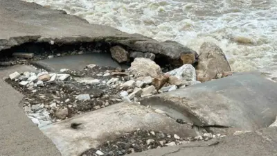 Mustafakemalpaşa’nın Yamanlı Mahallesi’nde mesire alanına geçişi sağlayan köprüdeki hasar, üzerinden