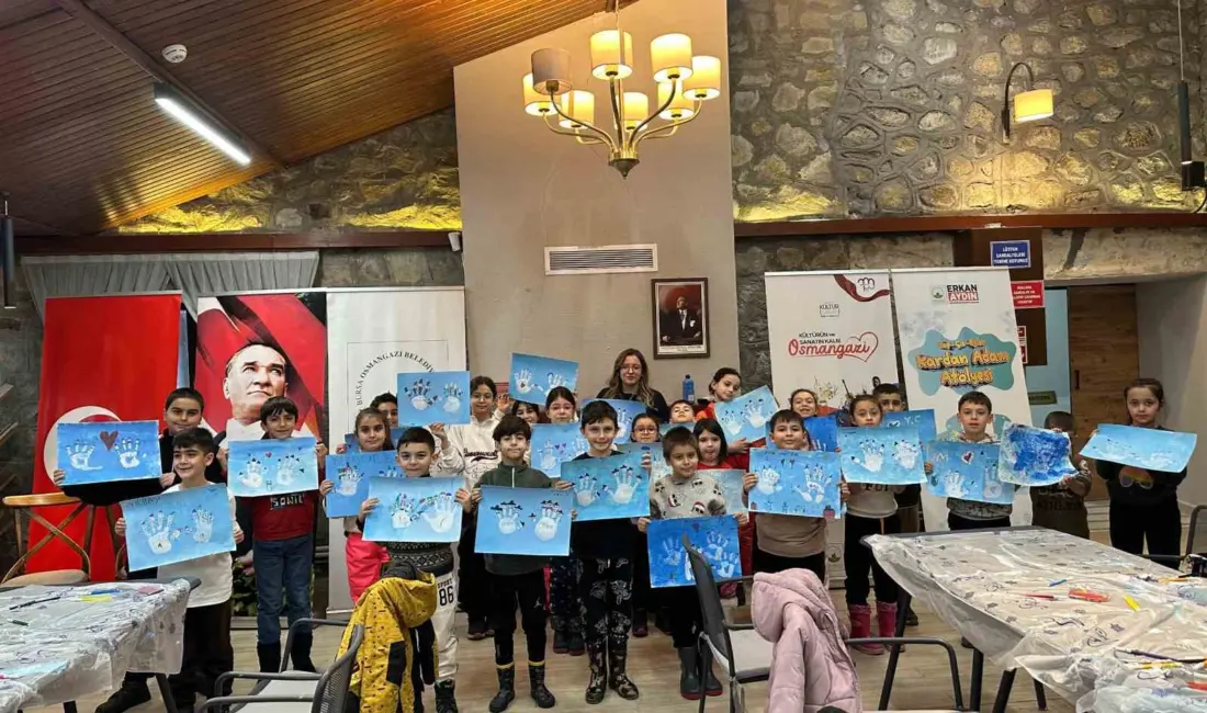 Osmangazi Belediyesi’nin Sarıalan’da hayata geçirdiği Yap-Çiz-Eğlen Kardan Adam Atölyesi, çocuklara