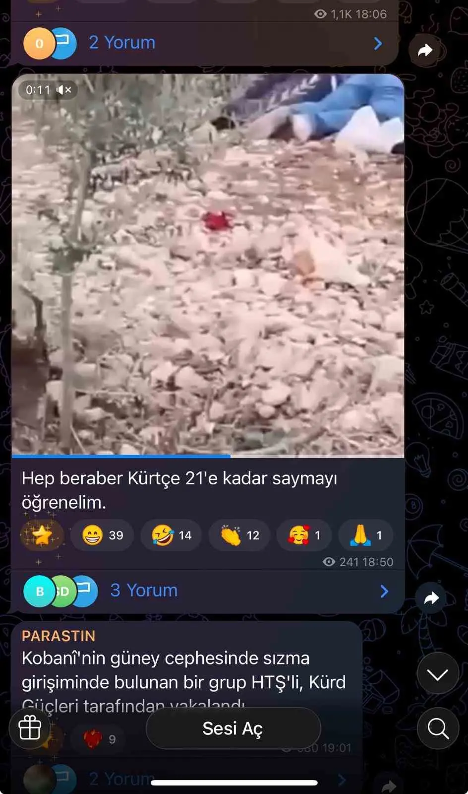 Suriye’nin Ayn el-Arab bölgesinde SDG’li teröristlerin, öldürdükleri sivillerin cenazelerini kayda