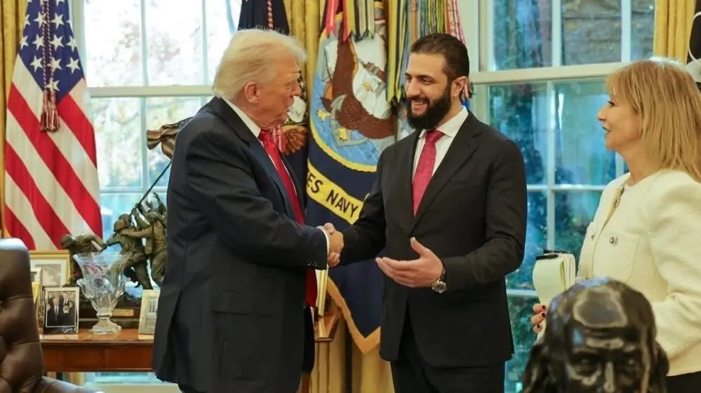 Suriye Devlet Başkanı Ahmed eş-Şara ile ABD Başkanı Donald Trump,