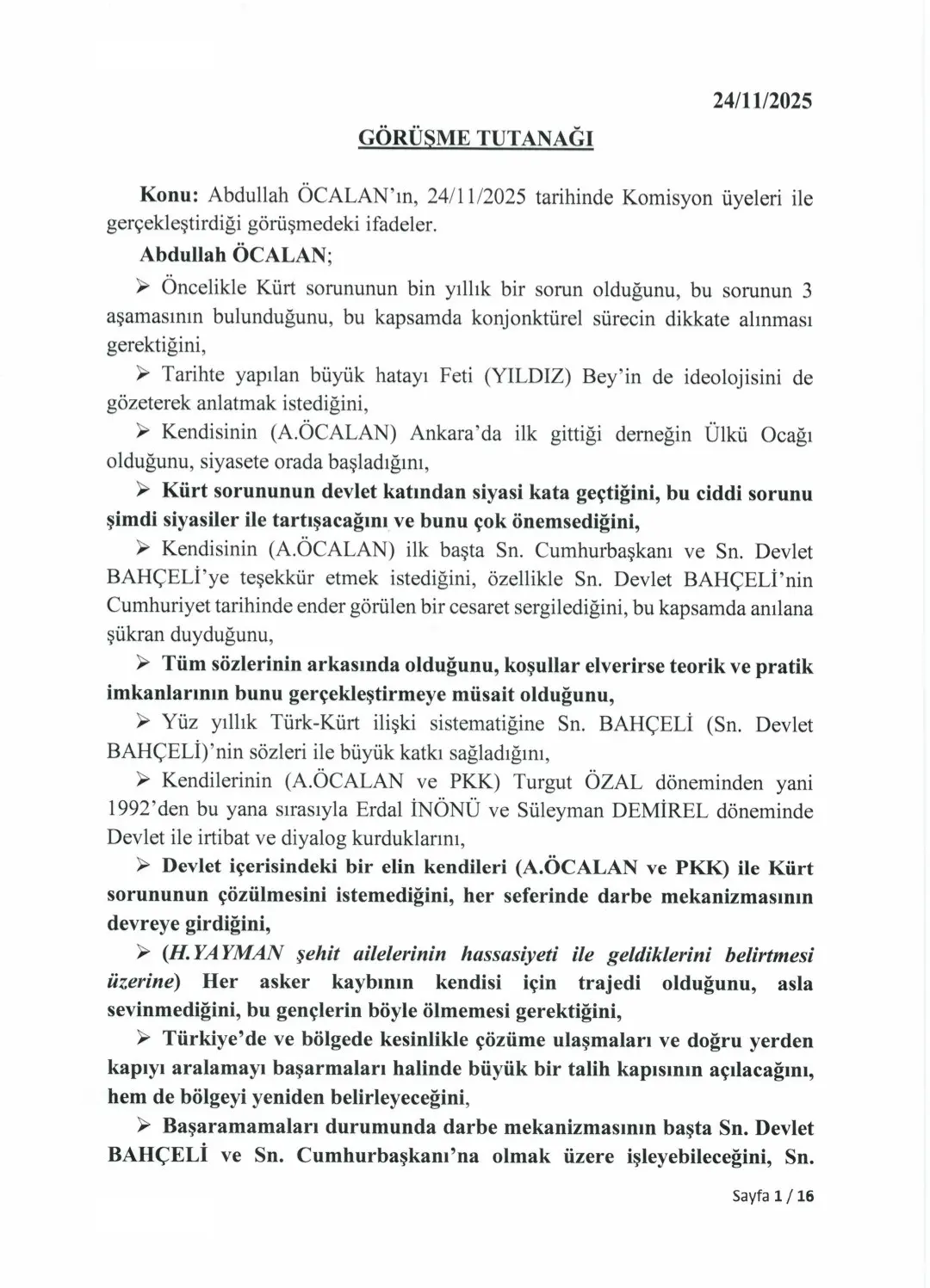 TBMM, üç milletvekilinin terör örgütü PKK’nın elebaşı Abdullah Öcalan ile