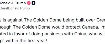 ABD Başkanı Donald Trump, Kanada’nın Grönland’a Altın Kubbe (Golden Dome)