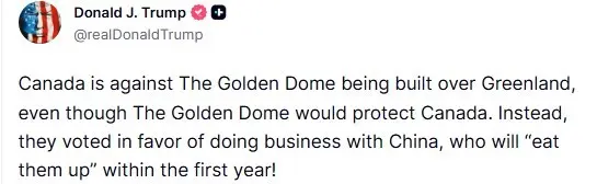 ABD Başkanı Donald Trump, Kanada’nın Grönland’a Altın Kubbe (Golden Dome)